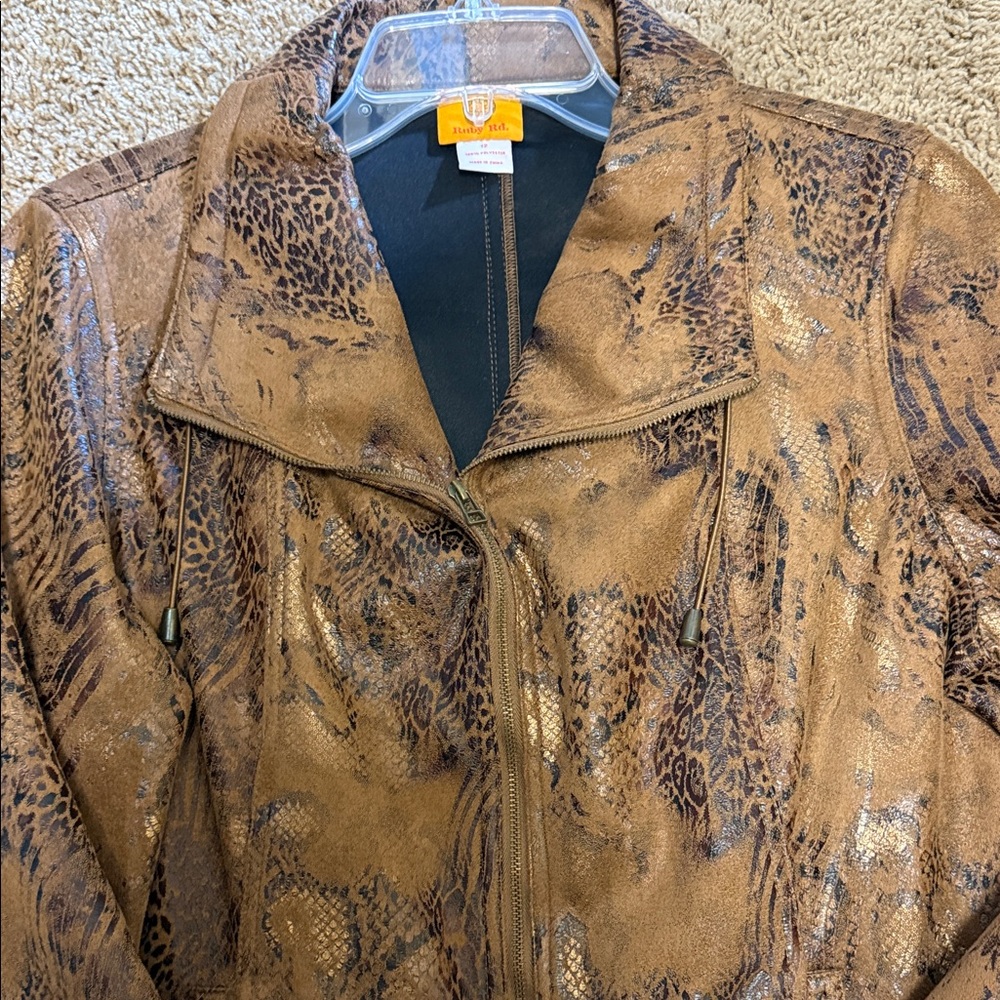 Ruby Rd. Tan Snake Print jacket - Picture 4 of 4